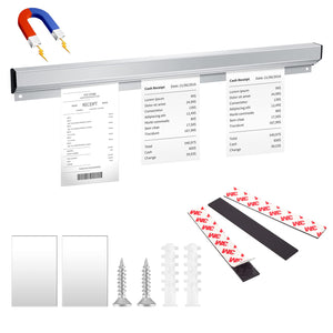 Ticket Rack Magnetic Restaurant Order Holder Slide Check Rack Kitchen Ticket Holder Note and Paper Holder Aluminum Ticket Holder for Restaurant with Strips Bill Orders Display Rail for Kitchen