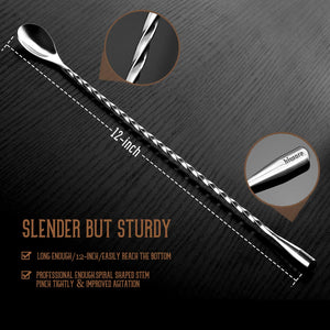 Spiral Pattern Bar Cocktail Shaker Spoon